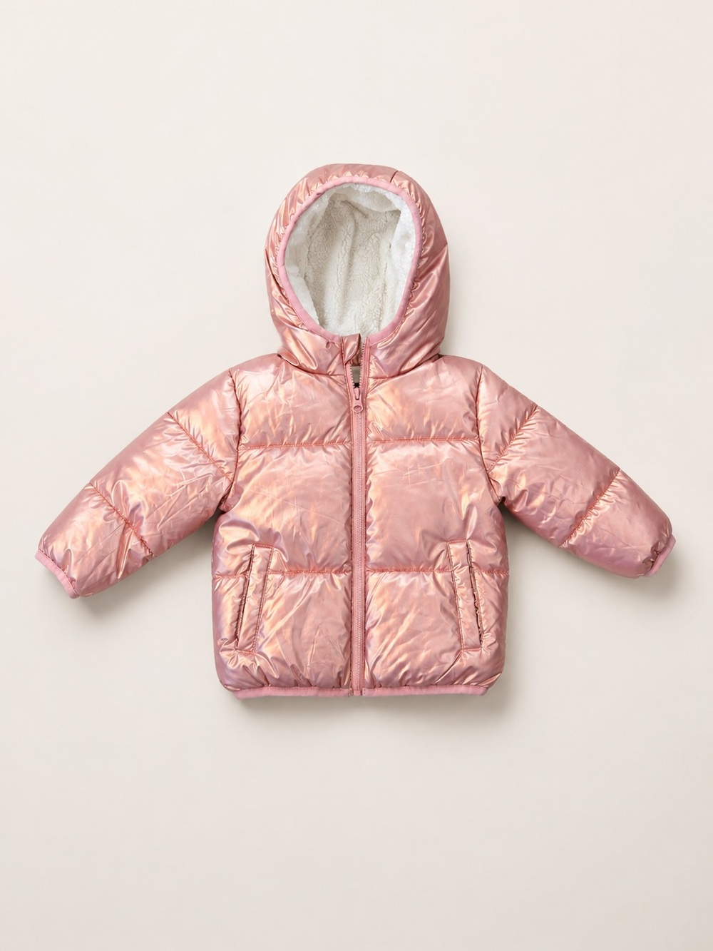 Swisstech Toddler 2T Rose Gold Metallic Puffer Jacket